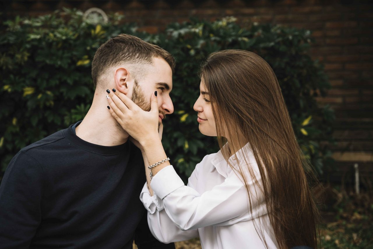 Couple sharing a close moment